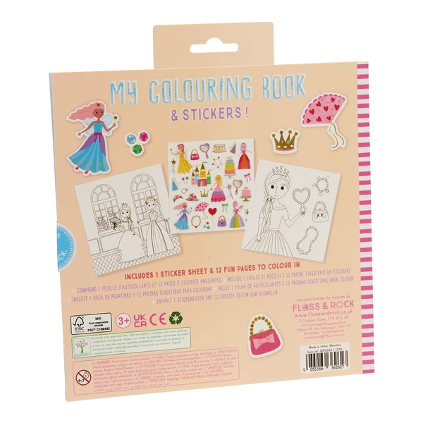 Litabók - Scented Colouring Book with Stickers - Princess