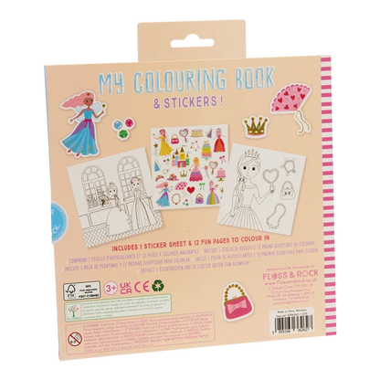Litabók - Scented Colouring Book with Stickers - Princess