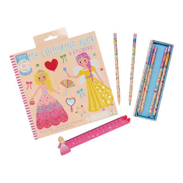 Litabók - Scented Colouring Book with Stickers - Princess