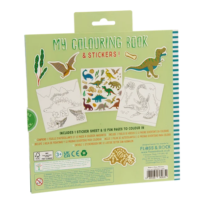 Litabók - Scented Colouring Book with Stickers - Dino
