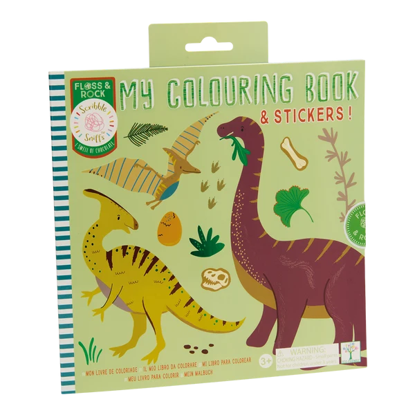 Litabók - Scented Colouring Book with Stickers - Dino