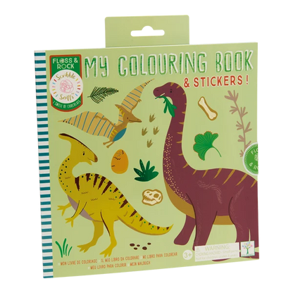 Litabók - Scented Colouring Book with Stickers - Dino