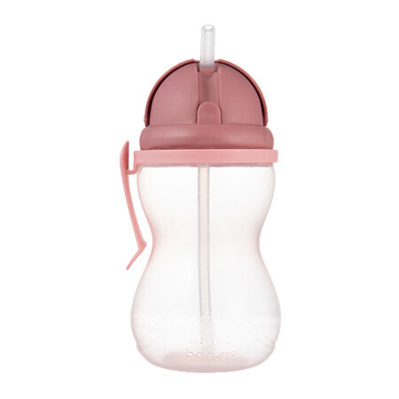 Drykkjarmál með röri - Sport Cup with Flip-top Straw 370ml Pink