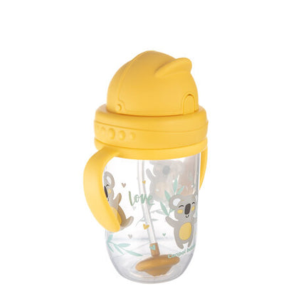 Glas með röri Non-spill Cup with weighted straw 270ml Yellow