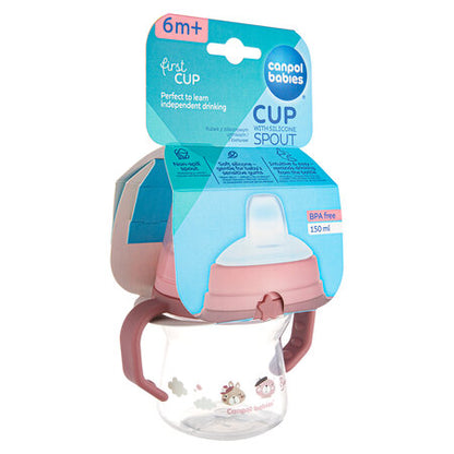 Drykkjarmál - First Cup with Silicone Spout 150 & 250ml Pink