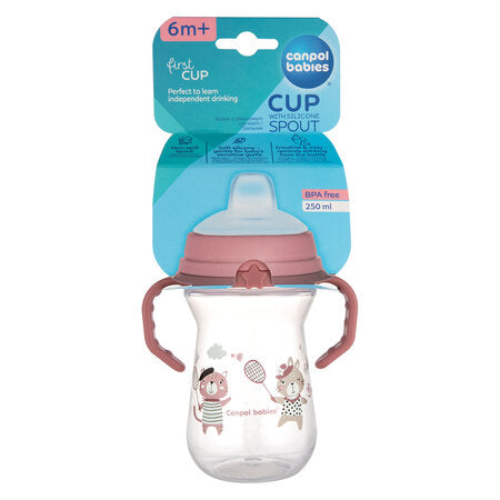 Drykkjarmál - First Cup with Silicone Spout 150 & 250ml Pink