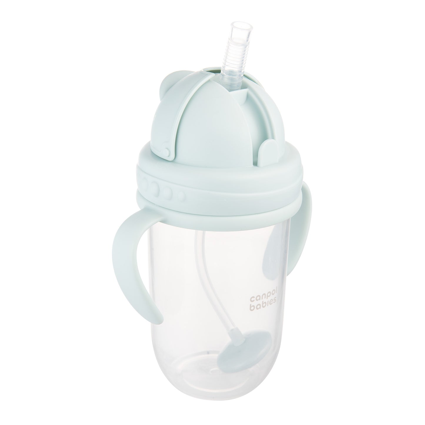 Glas með röri Non-spill Cup with weighted straw 270ml - Pastel Green