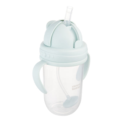 Glas með röri Non-spill Cup with weighted straw 270ml - Pastel Green