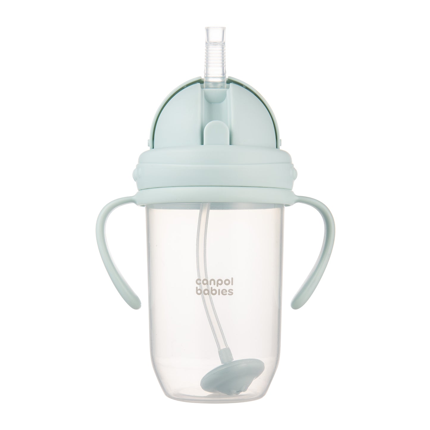 Glas með röri Non-spill Cup with weighted straw 270ml - Pastel Green
