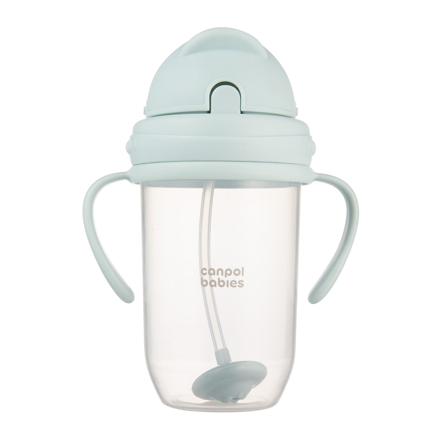 Glas með röri Non-spill Cup with weighted straw 270ml - Pastel Green