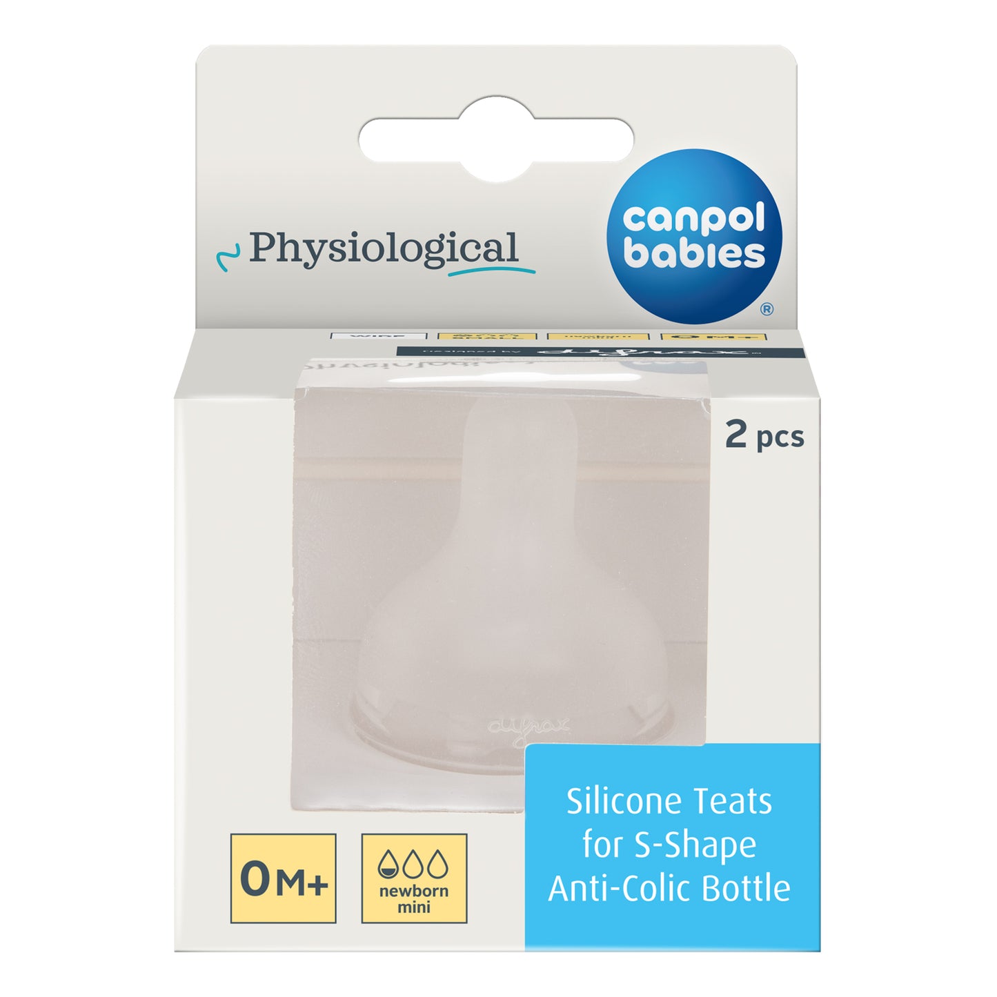 Pelatúttur - Silicone Teat for Difrax S-Shape Bottle S (mini) - 2 pcs