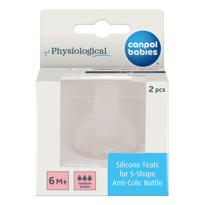 Pelatúttur - Silicone Teat for Difrax S-Shape Bottle L (medium flow) - 2 pcs