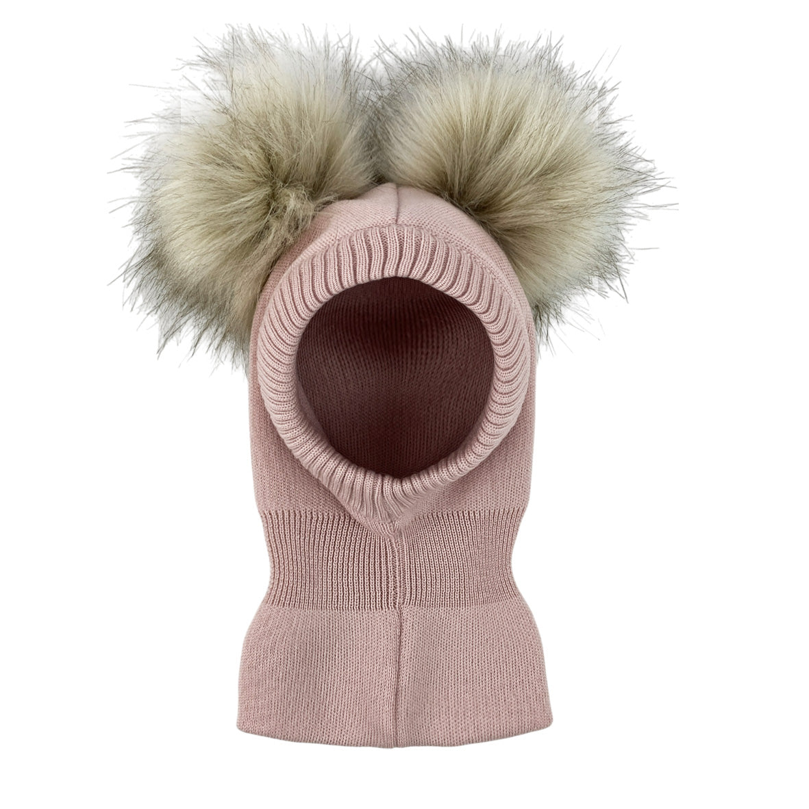 Ullar Lambhúshetta með 2 dúskum - Pink