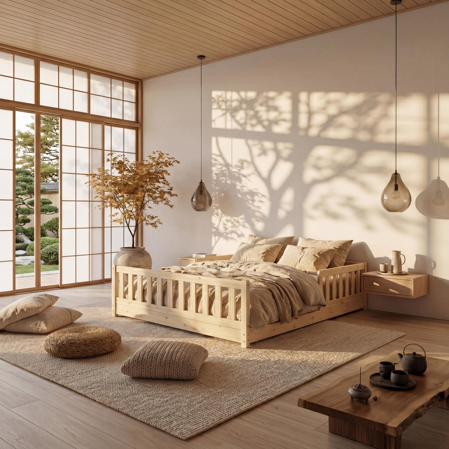 Barnarúm Basic David Natural 160X80cm & 200X140cm- Pure Wood Collection - VÆNTANLEGT Í LOK JÚNÍ