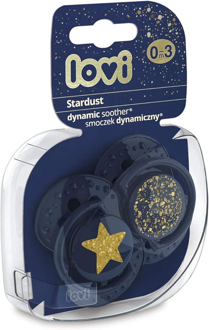 LOVI Dynamic Sílikon Snuð - Stardust Blue 2 í boxi