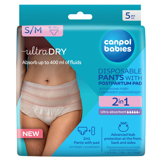 2in1 Postpartum Pants with Pad S/M - 5 pcs