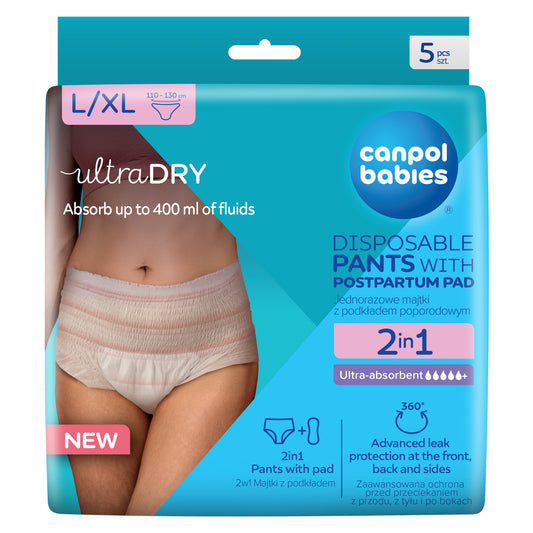 2in1 Postpartum Pants with Pad L/XL - 5 pcs