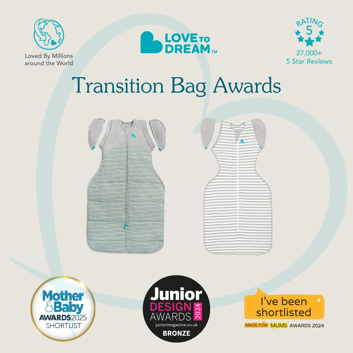 Love To Dream Swaddle Up Transition Bag - Oatmeal 1.5Tog