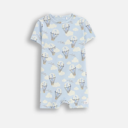 Short Sleeve Romper - Blue Balloons