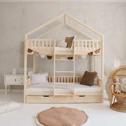 Húsrúm Housebed Bunk Bed Natural