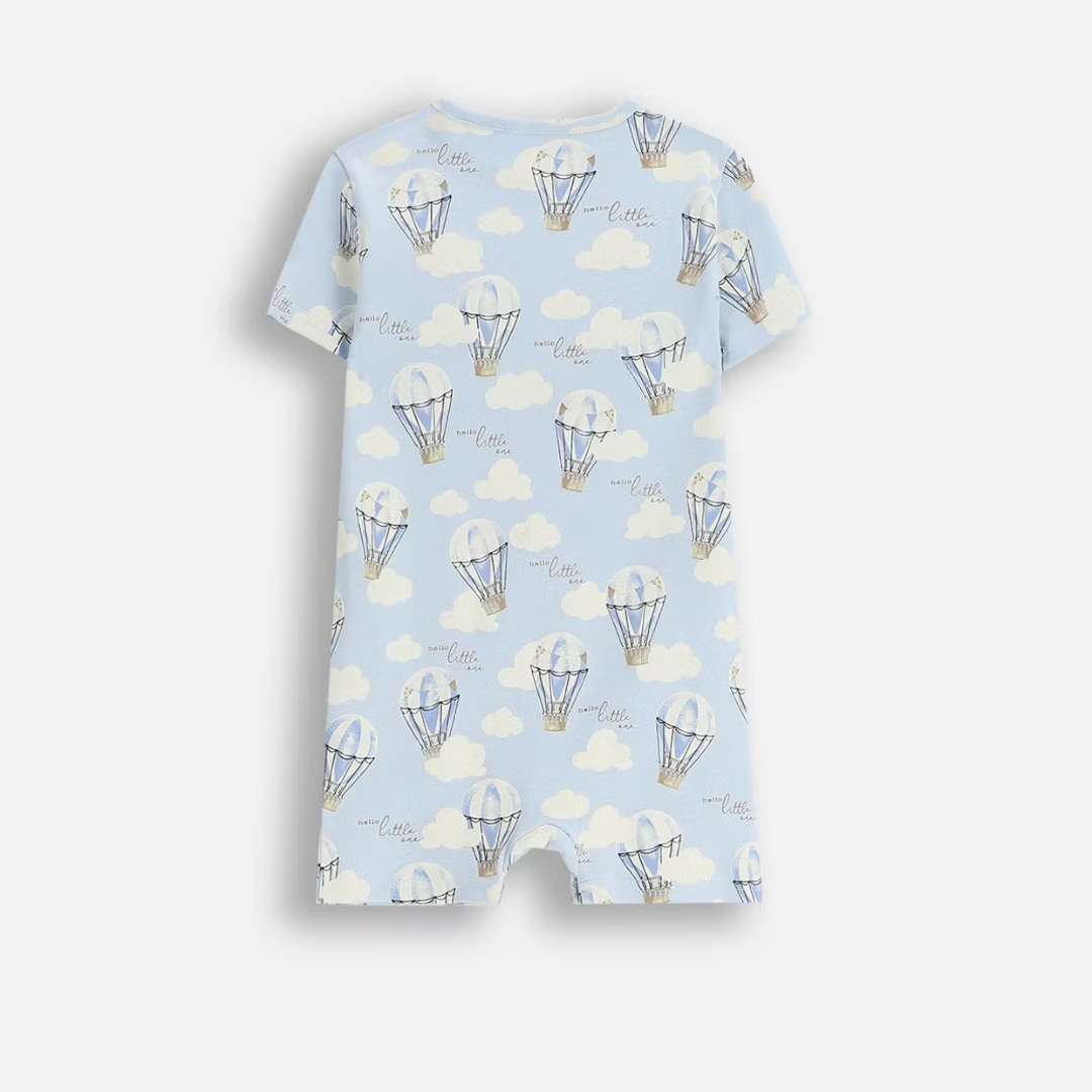 Short Sleeve Romper - Blue Balloons