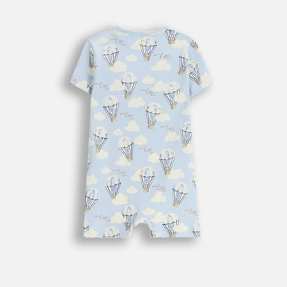 Short Sleeve Romper - Blue Balloons