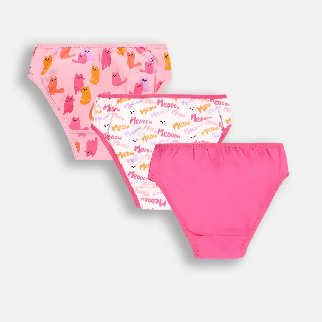 Nærbuxur - 3pcs - Pink Cats