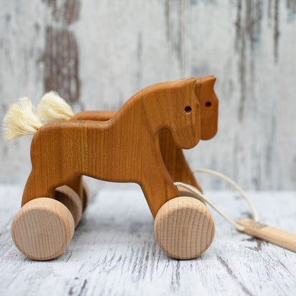 Double Wooden Horses - Pull Toy