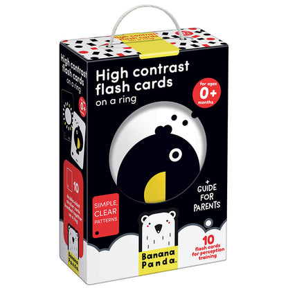 High Contrast Flash Cards on a ring 0+