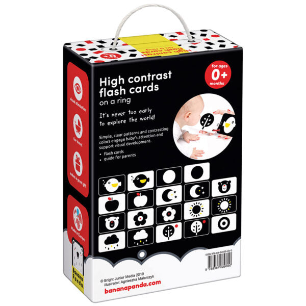 High Contrast Flash Cards on a ring 0+