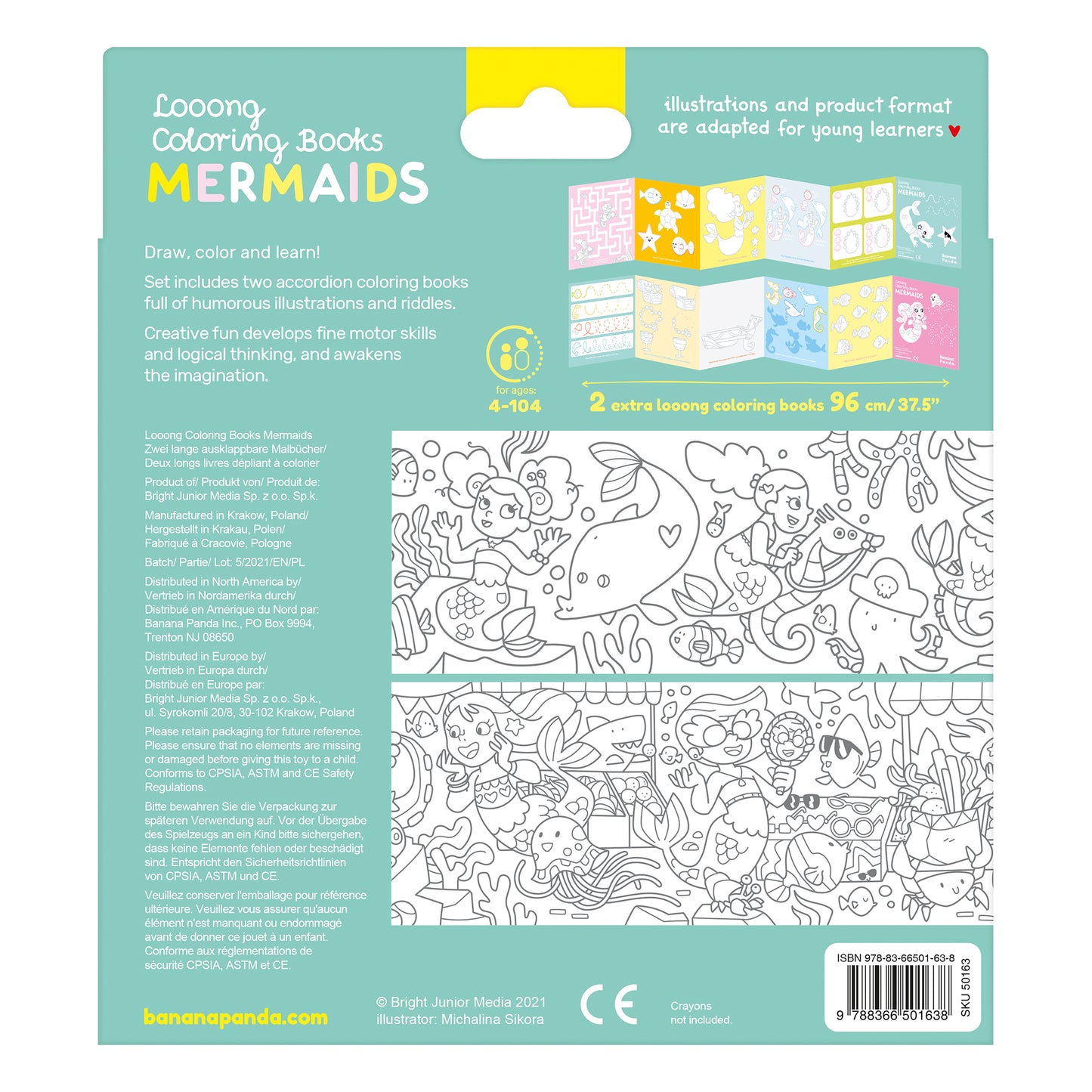 Looong Coloring Books - Mermaids 4+