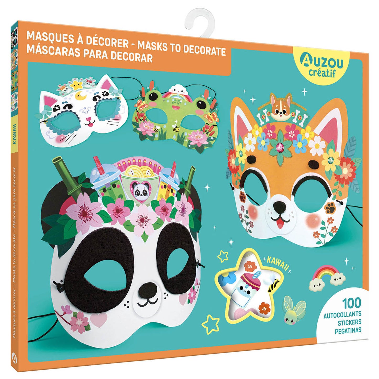 Activity Kit - Masks to Decorate - Kawaii with 100 stickers