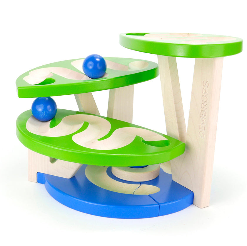Wooden Ball Run - Blue Green