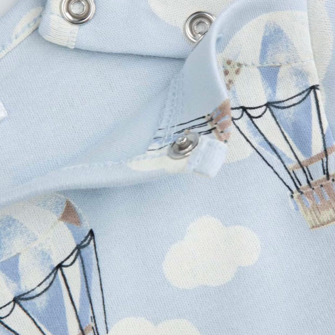 Short Sleeve Romper - Blue Balloons