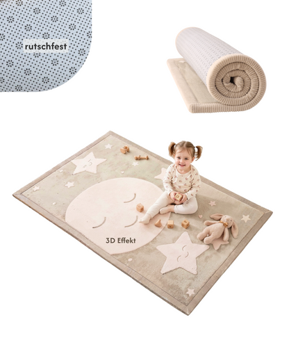 Motta - Cloud Soft Beige 3D Moon & Stars 200/150cm - FORPÖNTUN