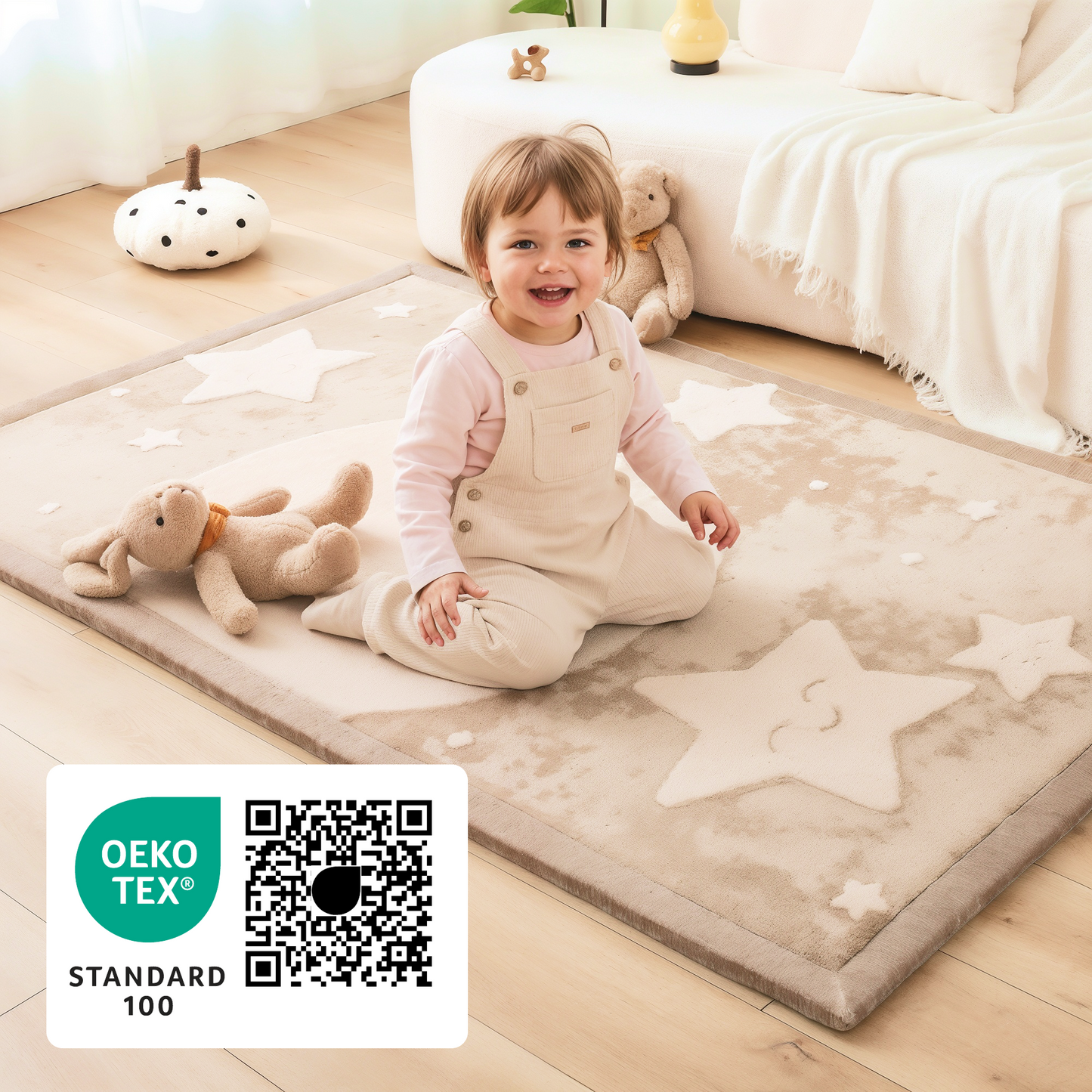 Motta - Cloud Soft Beige 3D Moon & Stars 200/150cm - FORPÖNTUN