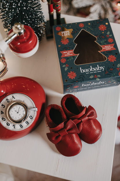 Inniskór - Baobaby Cherry með slaufu