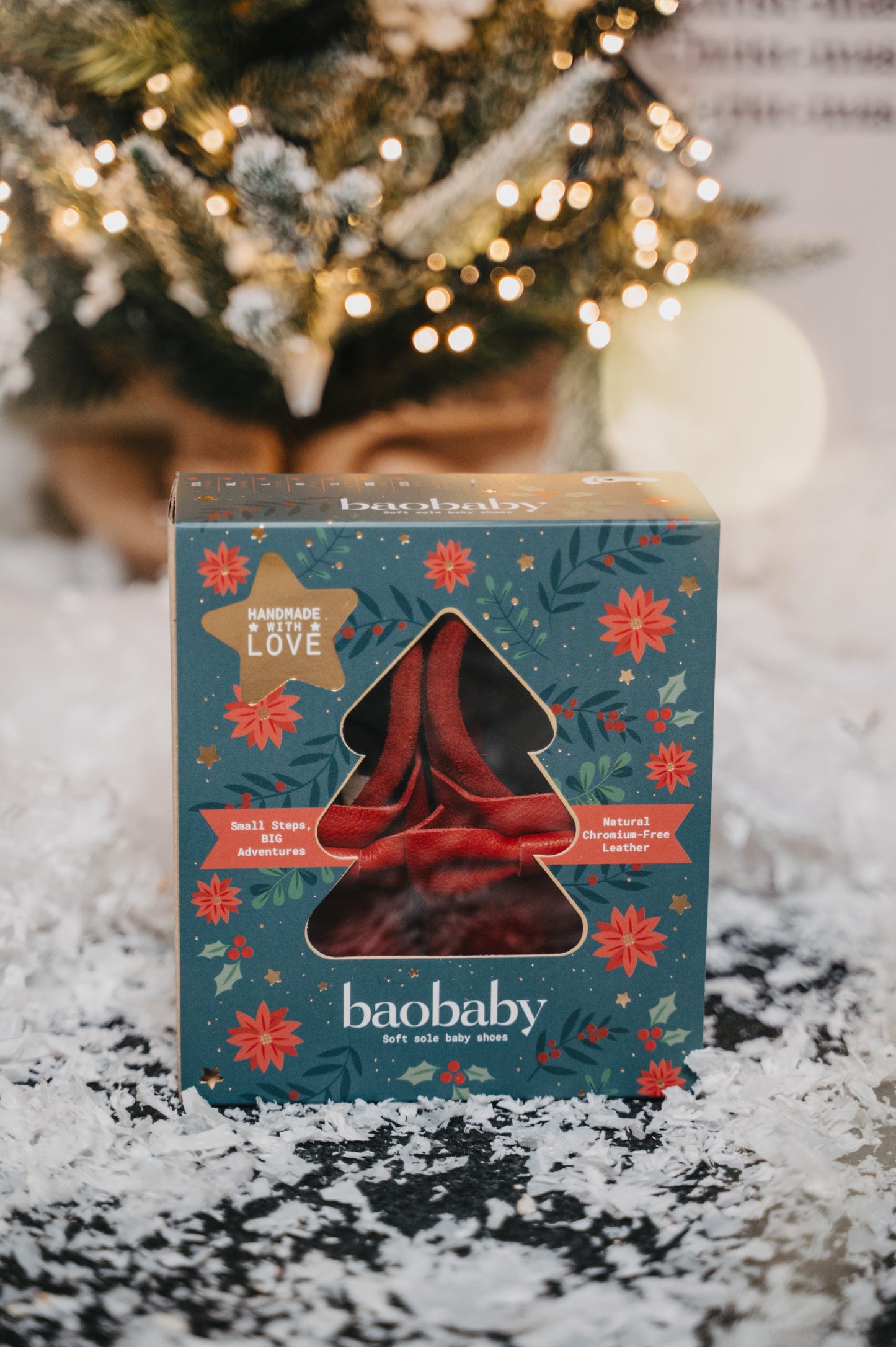 Inniskór - Baobaby Cherry með slaufu