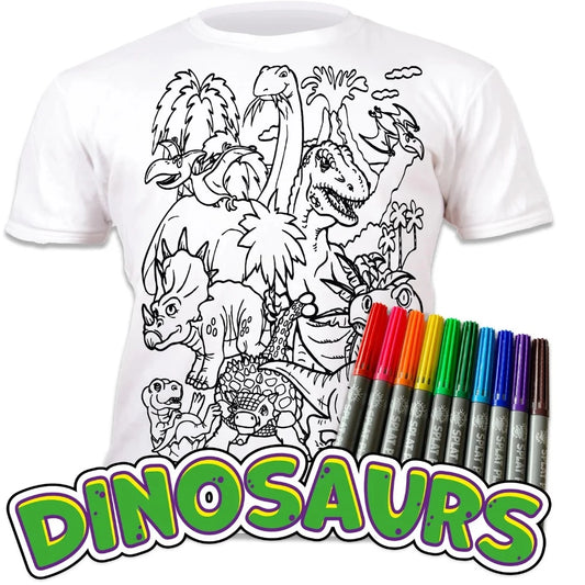 Dinosours Colour in T-shirt