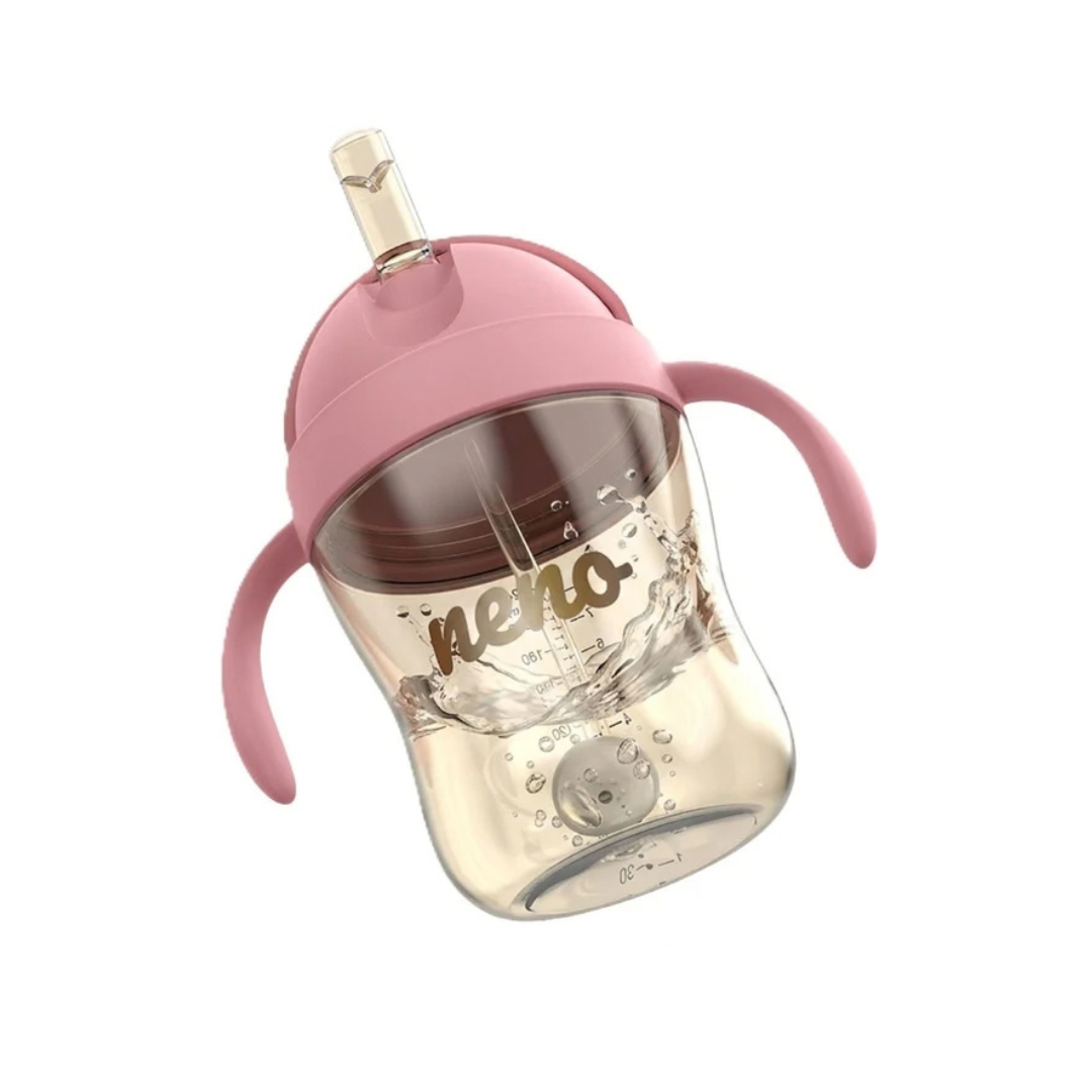 Glas með röri - Neno Bebesito Pink 240ml