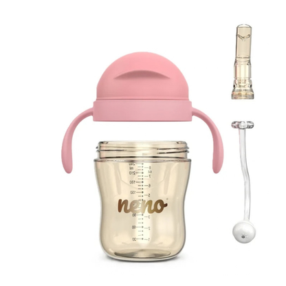 Glas með röri - Neno Bebesito Pink 240ml
