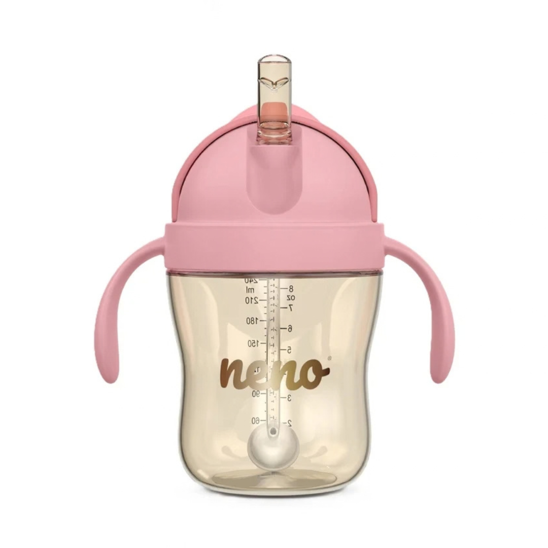 Glas með röri - Neno Bebesito Pink 240ml