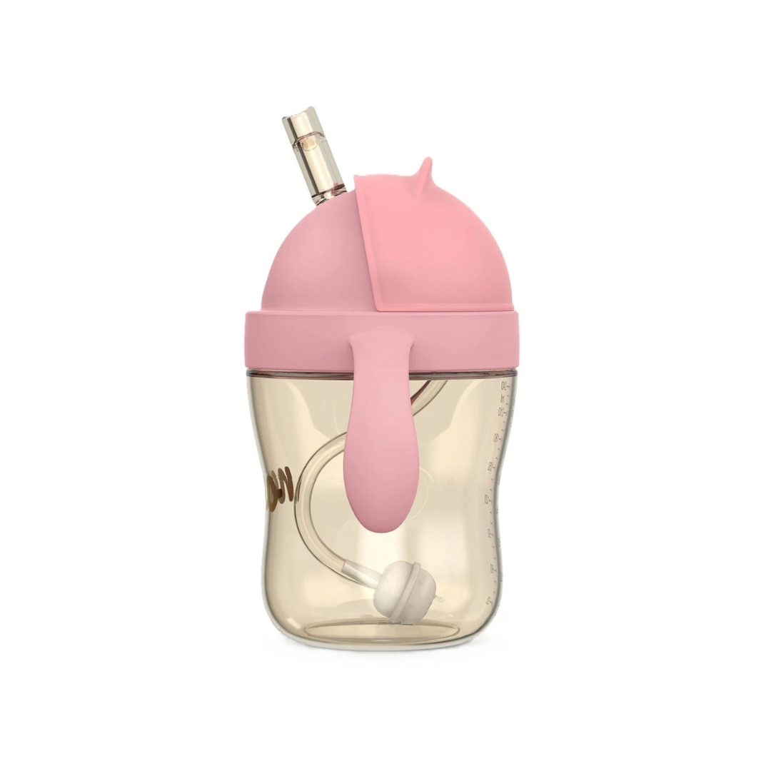 Glas með röri - Neno Bebesito Pink 240ml