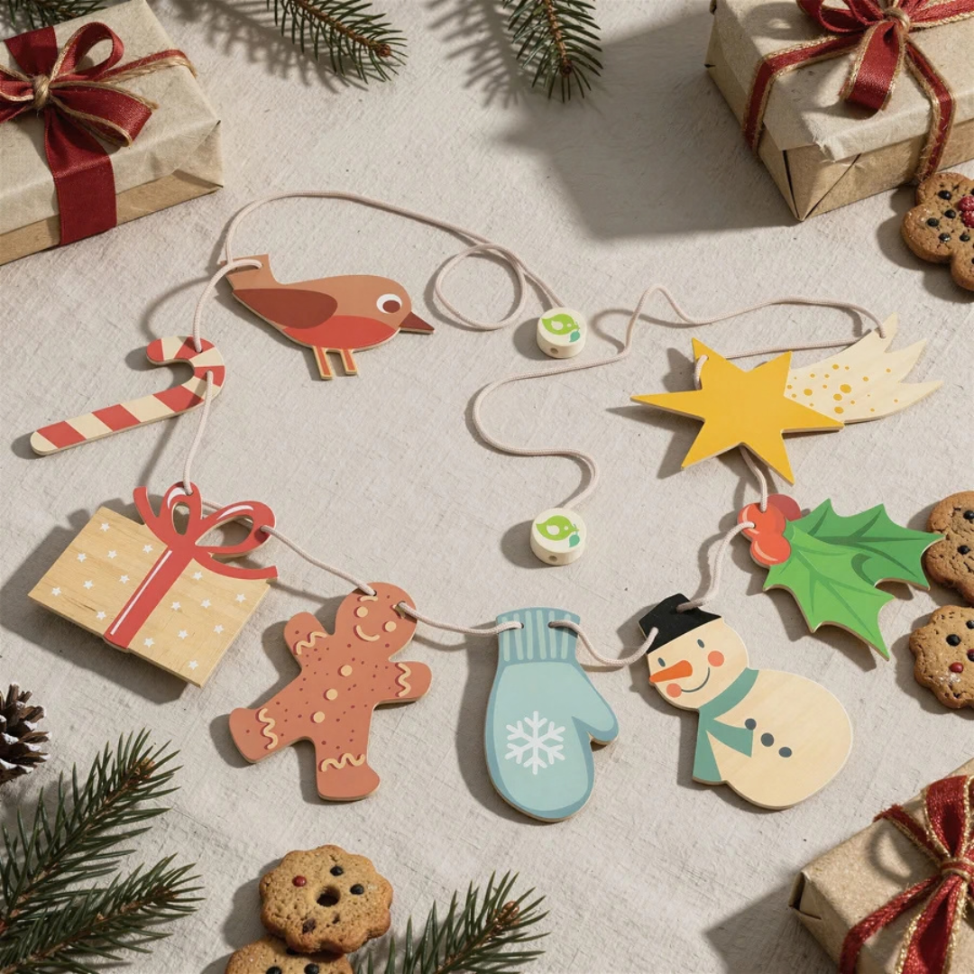 Wooden Garland - Winter Holiday
