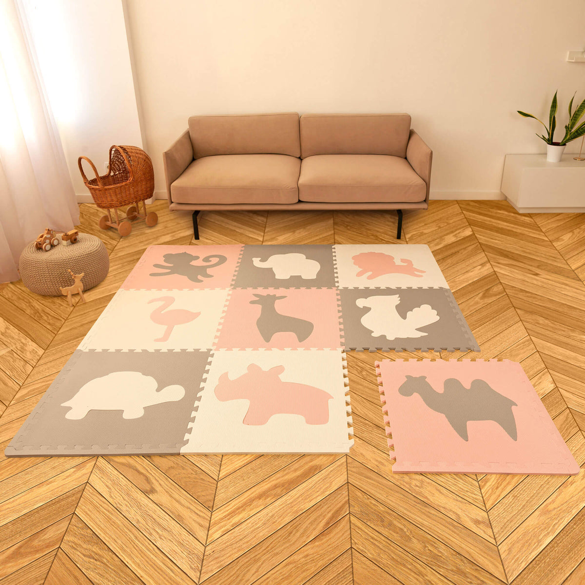 Púslmotta - Africa Pink XXL 180/180cm - FORPÖNTUN
