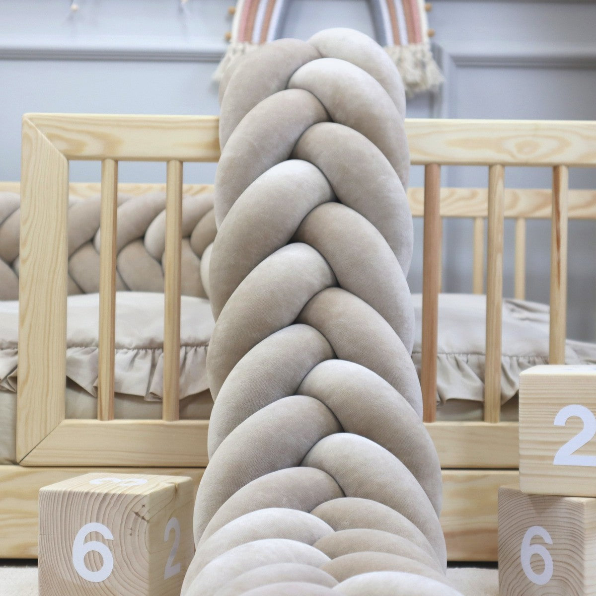 Stuðkantur Flétta (5 strands) - Dark Beige