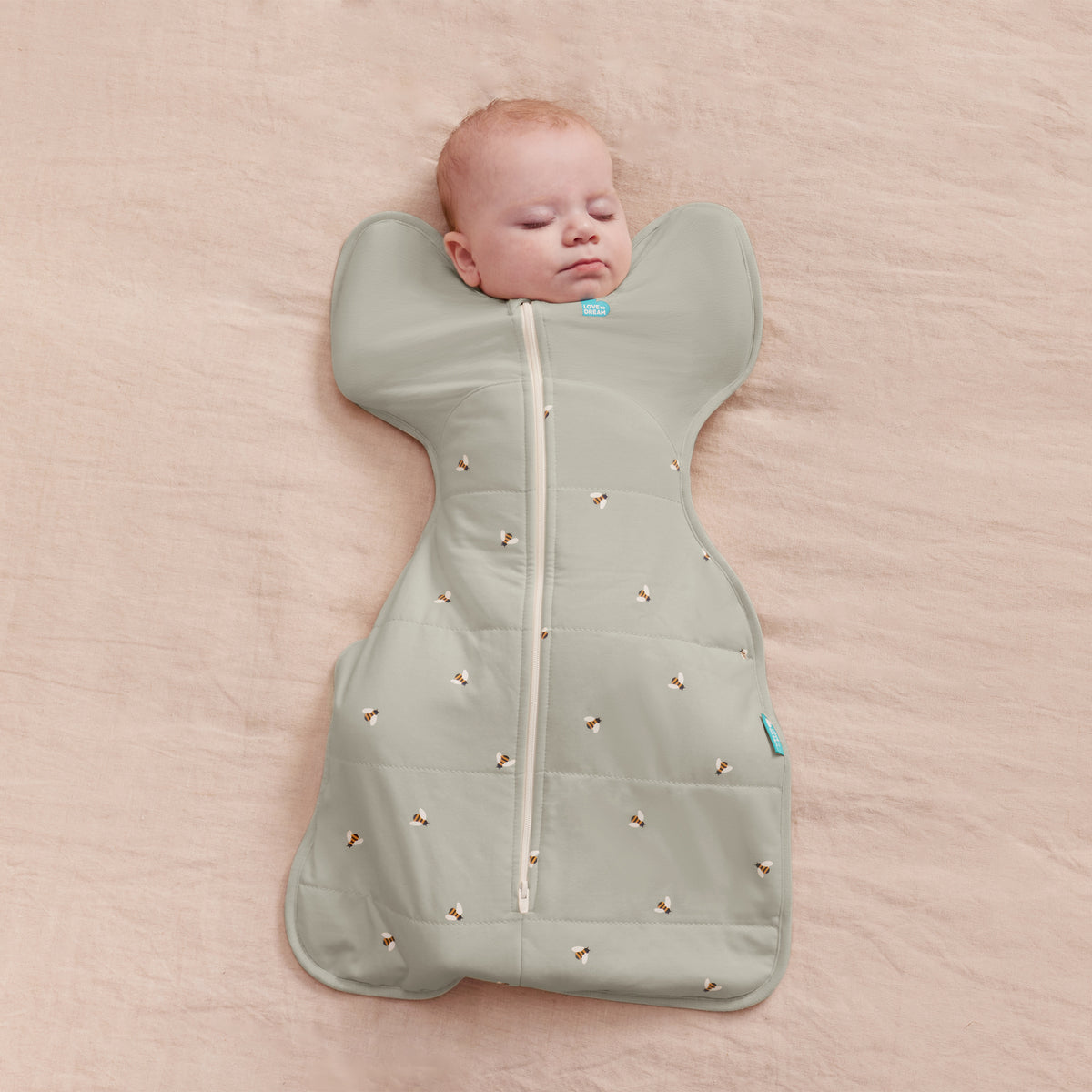 Love To Dream Swaddle Up - Olive Bees 2.5Tog