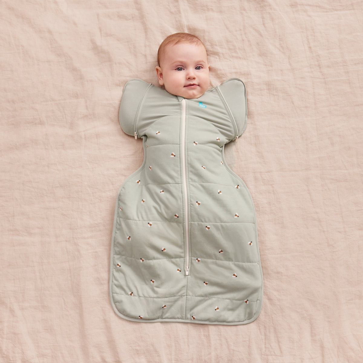 Love To Dream Swaddle Up Transition Bag - Olive Bees 2.5Tog