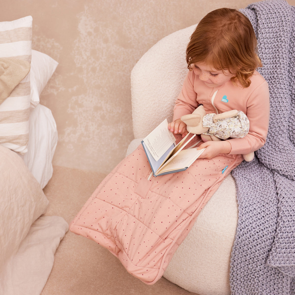 Love To Dream Svefnpoki með ermum - Rose Pebbles 2.5Tog