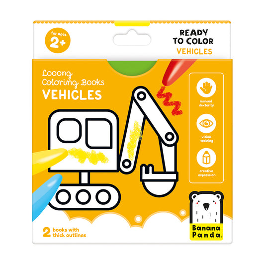 Looong Coloring Books - Ready to colour Vehicles 2+